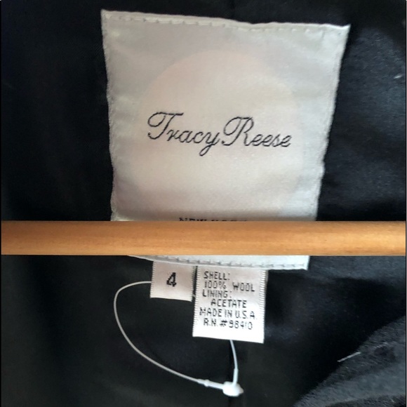 Tracy Reese Classic Black Beads Fur wool long coat. Size 4 , excellent condition - Picture 9 of 9